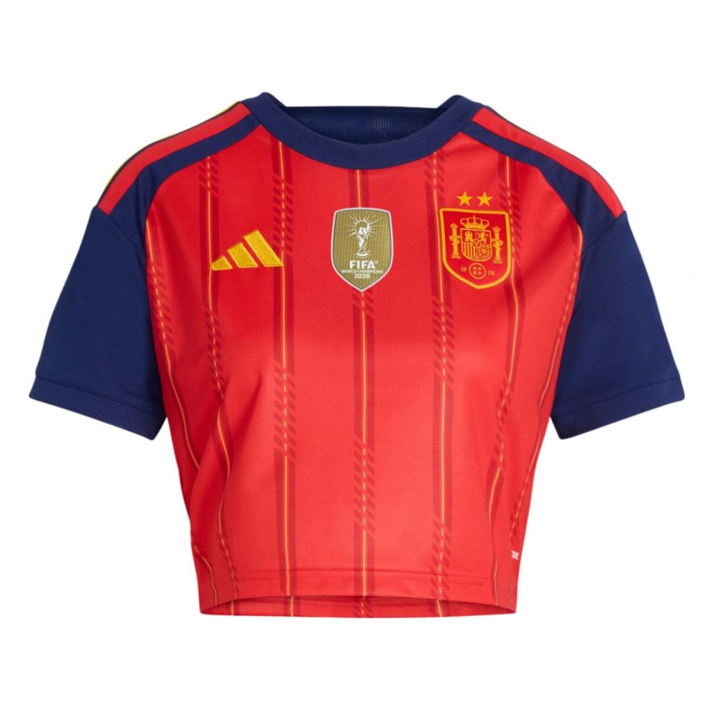 Women's Spain 2026 Home Cropped Jersey (Patch Incl)