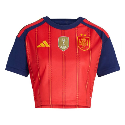 Women's Spain 2026 Home Cropped Jersey (Patch Incl)