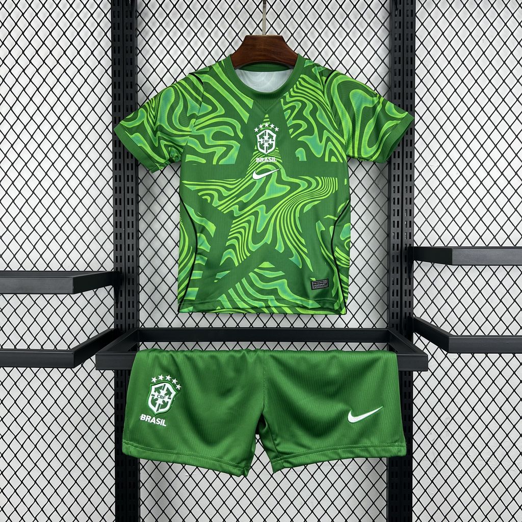 Kid's Brazil 2026 Green GK Kit