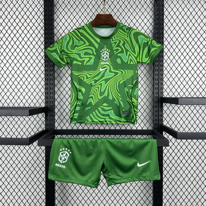 Kid's Brazil 2026 Green GK Kit