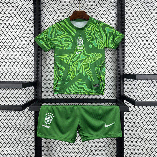 Kid's Brazil 2026 Green GK Kit