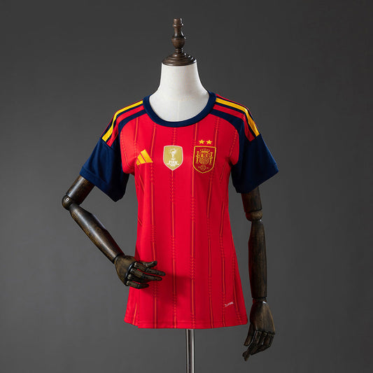 Women's Spain 2026 Home Jersey (2 Stars) - World Champion Patch Incl.