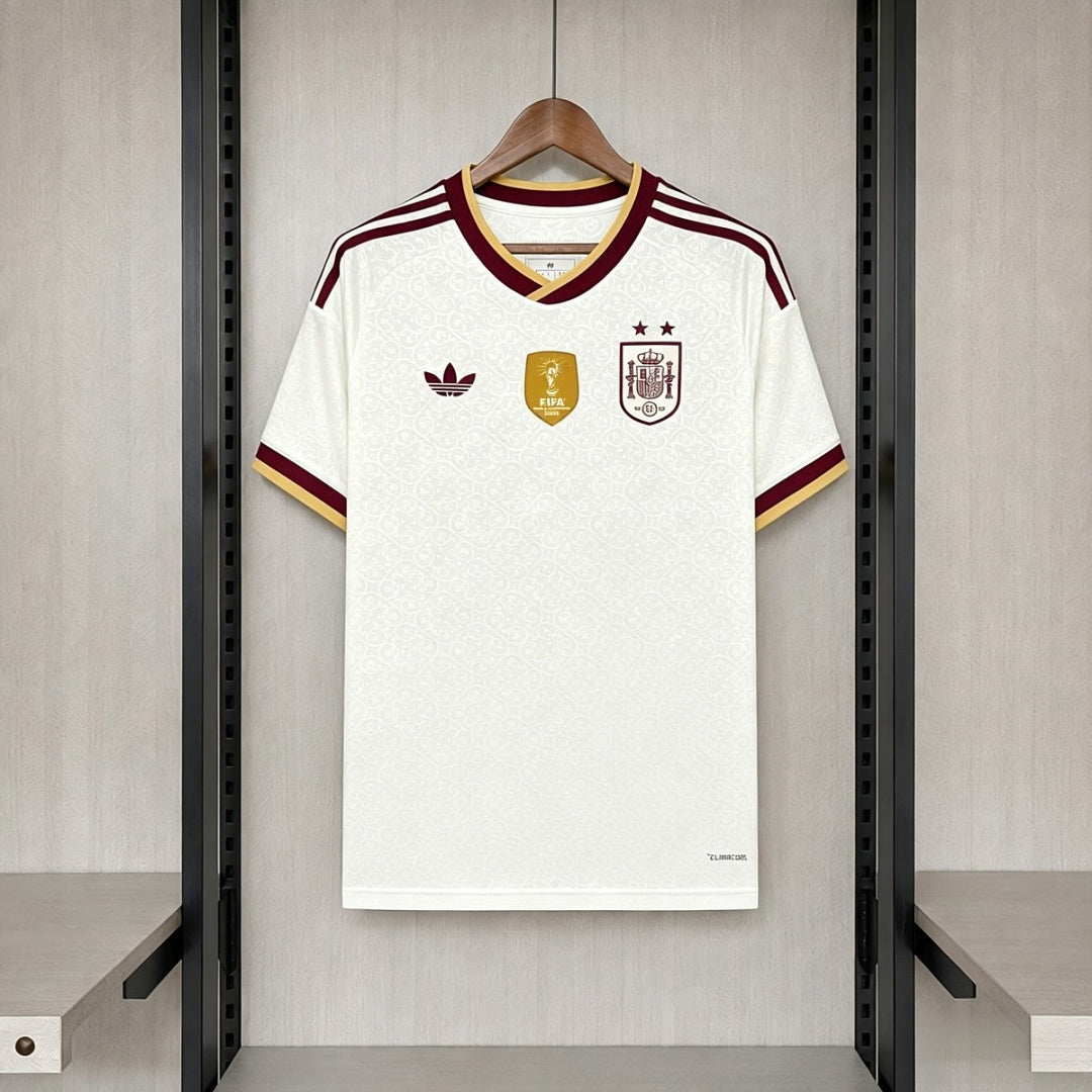 Men's Spain 2026 Away Jersey (2 Stars) - World Champion Patch Incl